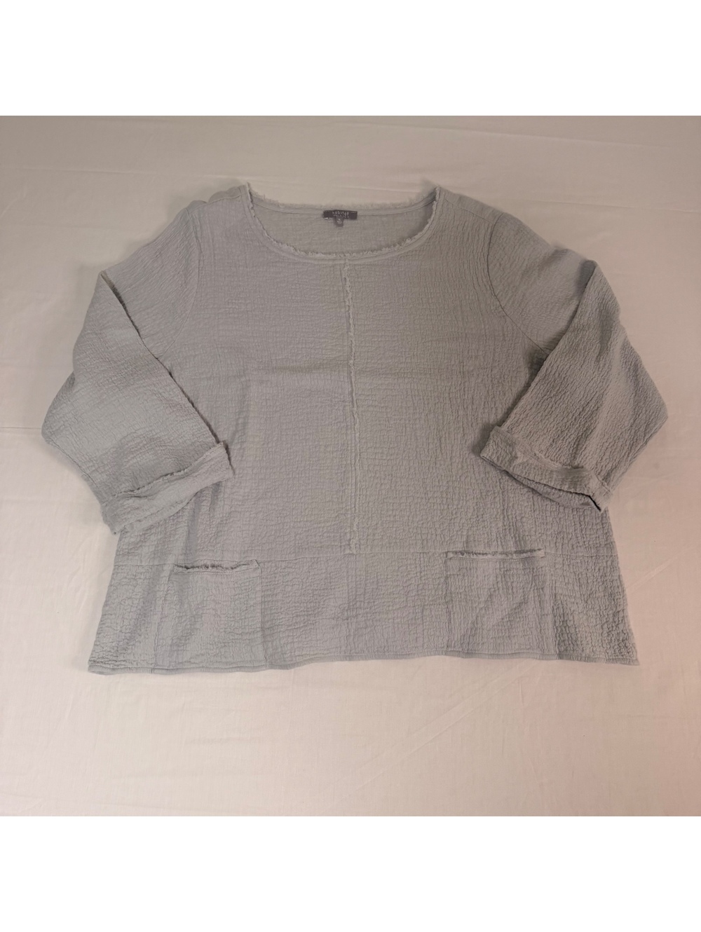 Habitat Women's Textured Light Gray Long Sleeve Top XL